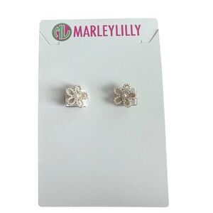 Marleylilly Silver Floral Stud Earrings